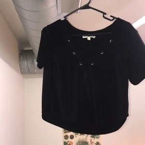 Black lace up top